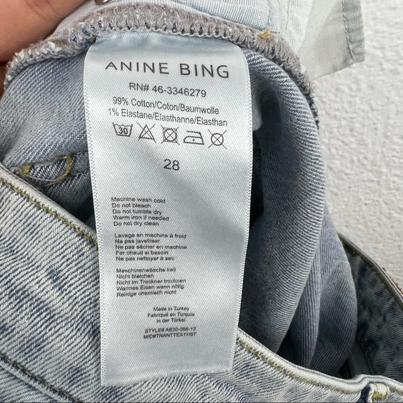 ANINE BING Frida Jean in Storm Light Acid Wash, Exposed Buttonfly - Picture 10 of 11